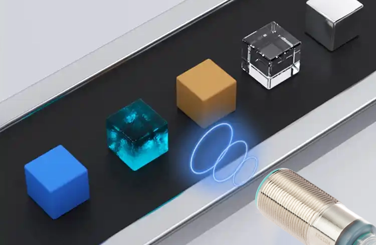 Ultrasonic sensors detect the presence of cartons, pallets, and turnover boxes on the conveyor line