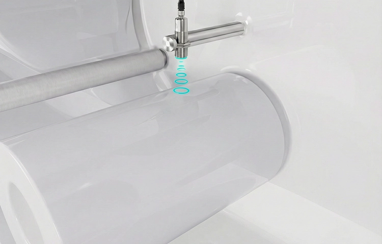 Применение ультразвукового датчика для контроля диаметра рулона тонкой пленки