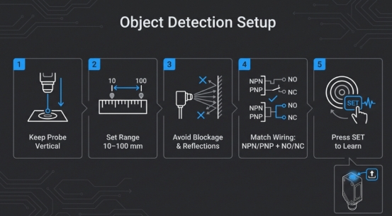 Schematic Diagram of Ultrasonic Label Sensor Detection Demonstration